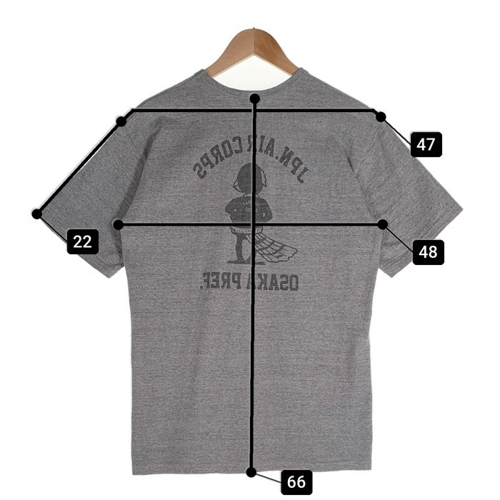 SAMURAI JEANS サムライジーンズ JPN.AIR CORPS OSAKA PREF. 半袖 プリント Tシャツ グレー SizeL 福生店