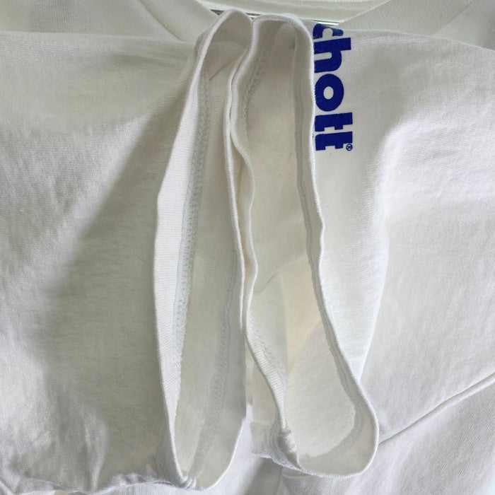 STUSSY ステューシー Schott ショット 100周年 BUILT FOR THE LONG HAUL!! Tシャツ ホワイト sizeL★汚れ有 瑞穂店