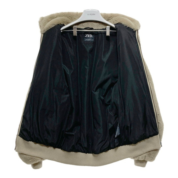 ZARA ジップアップ ファージャケット ベージュ sizeM 瑞穂店