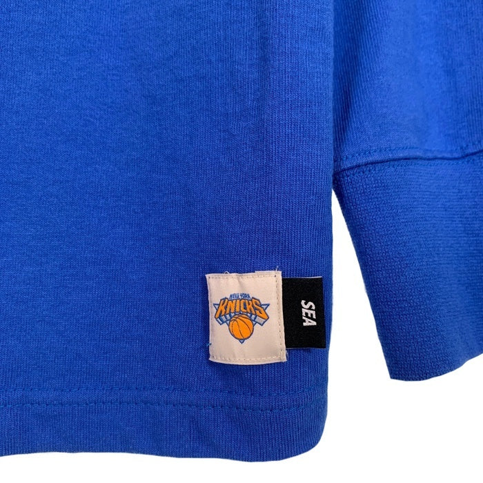 WIND AND SEA ウィンダンシー NBA New York Knicks ニューヨークニックス タートルネック ロングスリーブTシャツ ブルー Size L 福生店