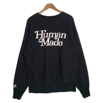 HUMAN MADE ヒューマンメイド 23SS Girls Don’t Cry ガールズドントクライ ロゴプリント クルーネックスウェットトレーナー ブラック Size XL 福生店