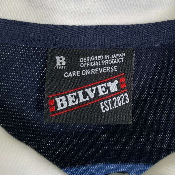 BELVET ベルベッド Heavy Border Polo ヘビーボーダーポロ 半袖 ポロシャツ ブルー ブラック BE130 Size XL 福生店