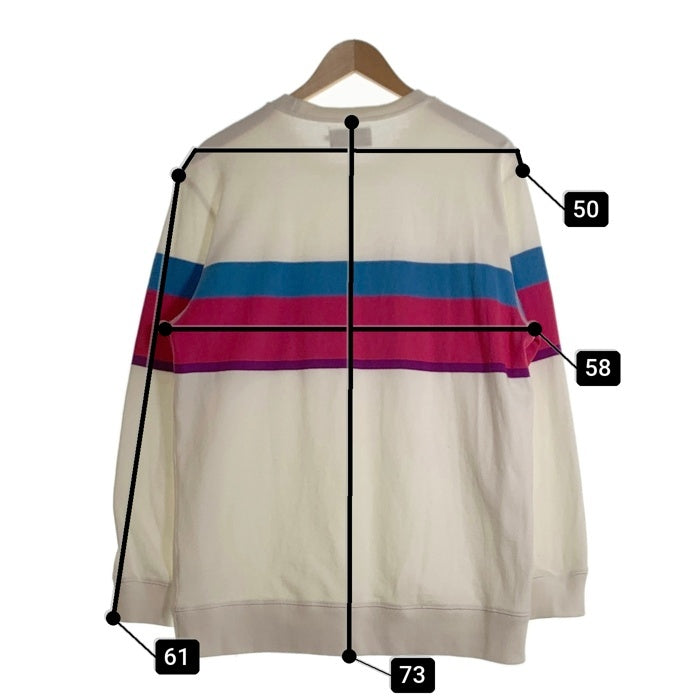 PALACE パレス 17FW Palace Jean 刺繍 クルーネック スウェット ホワイト ピンク ブルー Size L 福生店