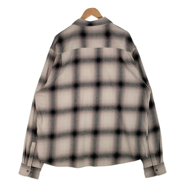 STUSSY ステューシー 22AW Hellshire Plaid Shirt オンブレチェック フランネルシャツ グレー コットン 1110261 Size XL 福生店