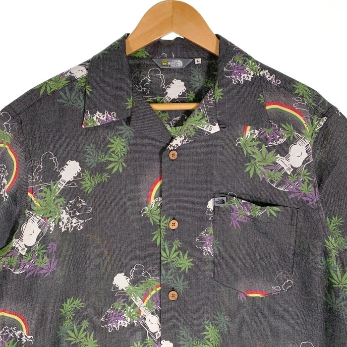 THE NORTH FACE ノースフェイス ポリエステル レーヨン アロハシャツ チャコールグレー AT30604 Size L 福生店