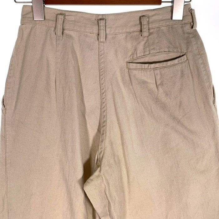 80's STUSSY ステューシー 2タック コットンテーパードパンツ ベージュ USA製 黒タグ Size 30 福生店