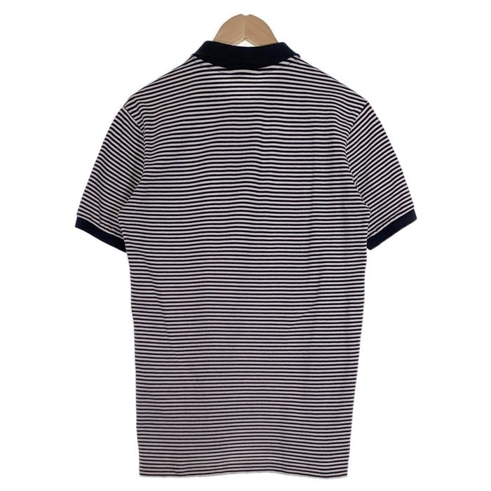 PRADA SPORT プラダスポーツ 鹿の子 ボーダーポロシャツ 半袖 ブラック ホワイト コットン SJJ888 2011 Size M 福生店