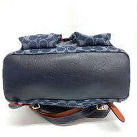 COACH コーチ F37589 シグネチャー キャンバス レザー切替 リュックサック ネイビー 瑞穂店