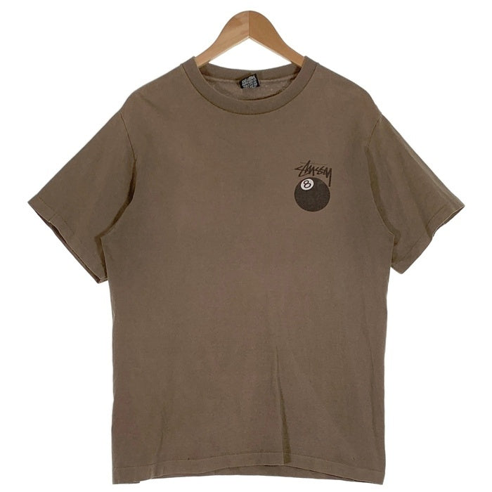 90's STUSSY ステューシー 8ball 8ボール 半袖 Tシャツ ブラウン USA製 Size L 福生店