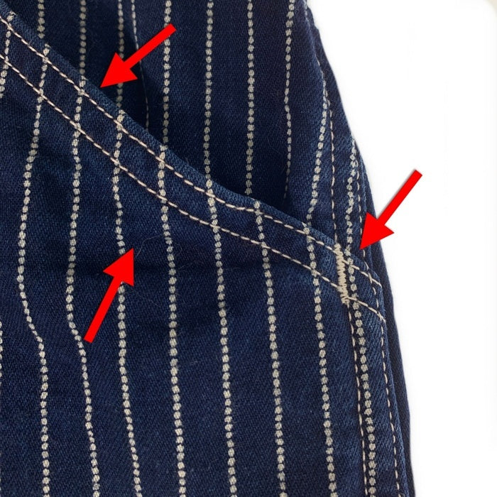 JOE McCOY ジョーマッコイ 8HOUR UNION ウォバッシュストライプ ワーク ショートパンツ ネイビー Size 32 福生店