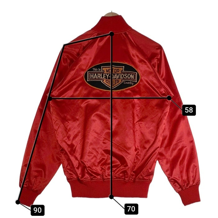 60's~ DUCK ダック スーベニアジャケット スカジャン Harley-Davidson DUCK商会 レッド Size M 福生店