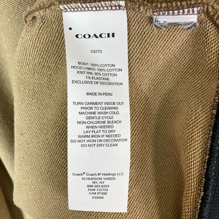 COACH コーチ シグネチャー柄 ジップアップフーディ パーカー ベージュ sizeM 瑞穂店