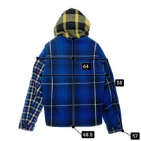 TOMMY JEANS トミージーンズ MIX PLAID JACKET チェック柄 フード付きボタンジャケット ブルー sizeS 瑞穂店