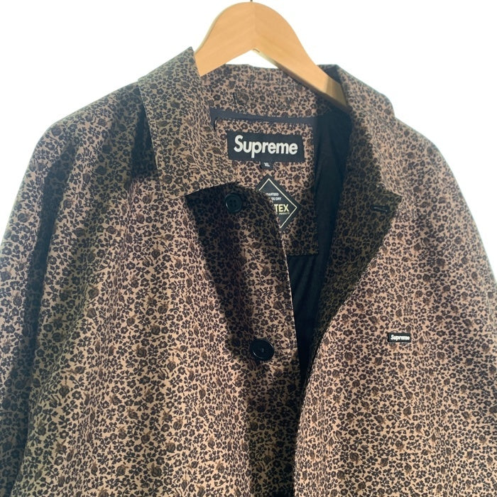 SUPREME シュプリーム 19AW GORE-TEX Overcoat ゴアテックス オーバーコート ロゴリフレクタープリント ブラウン 小花柄 Size XL 福生店