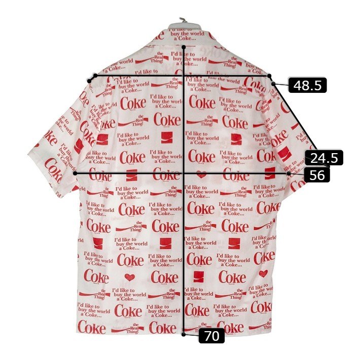 AVIREX アヴィレックス 783-3123029 COKE ICON SHIRTS コカコーラ 半袖シャツ レッド×ホワイト sizeM 瑞穂店