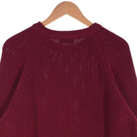 80's 90's L.L.Bean エルエルビーン ローゲージ コットン ニット セーター バーガンディー USA製 Size L 福生店
