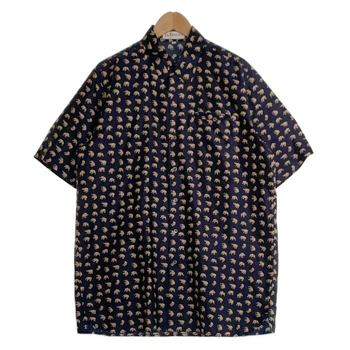 JIM THOMPSON ジムトンプソン シルク 半袖 シャツ 象柄 ネイビー Size L 福生店