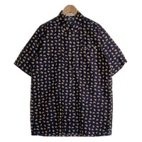 JIM THOMPSON ジムトンプソン シルク 半袖 シャツ 象柄 ネイビー Size L 福生店