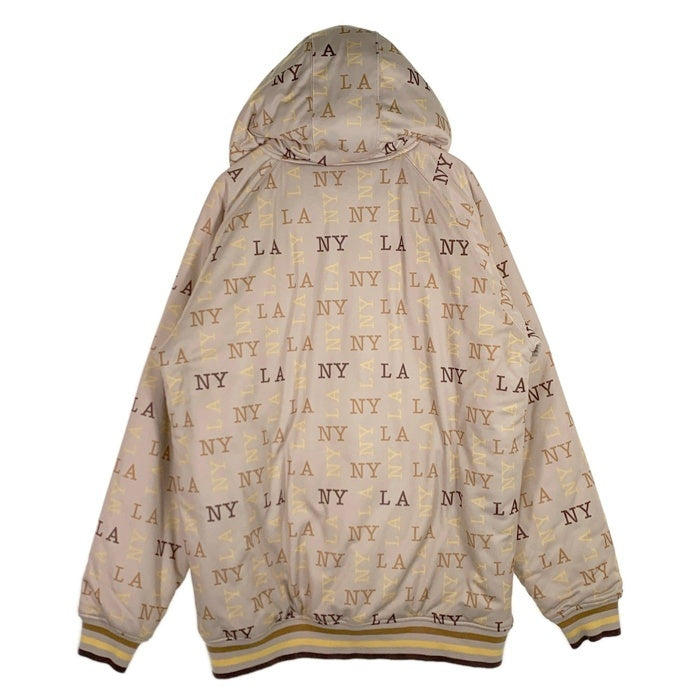 Kno betta ノーベター NY LA プリント ジップアップ 中綿ジャケット ベージュ HIPHOP Size 2XL 福生店