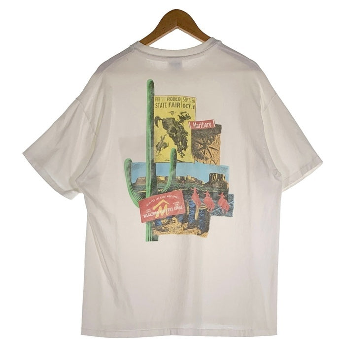 Marlboro マルボロ CACTUS RODEO プリントポケットTシャツ ホワイト サボテン Hanes USA製 Size XL 福生店