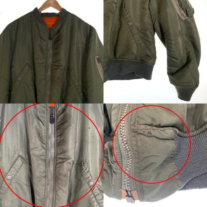 60`s U.S. ARMY 米空軍 SPORTS MASTERS スポーツマスター 縦ステッチ MA-1 ミリタリー フライトジャケット オリーブ 8415-818-7353 DSA-100-69-C-2767 Size L 福生店