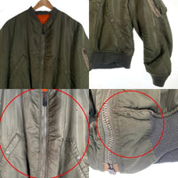60`s U.S. ARMY 米空軍 SPORTS MASTERS スポーツマスター 縦ステッチ MA-1 ミリタリー フライトジャケット オリーブ 8415-818-7353 DSA-100-69-C-2767 Size L 福生店