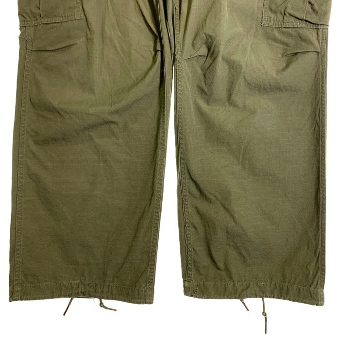 60’s  U.S.ARMY 米軍 ジャングルファティーグ ミリタリーカーゴパンツ リップストップ オリーブ 8405-935-3310 Size L-S 福生店
