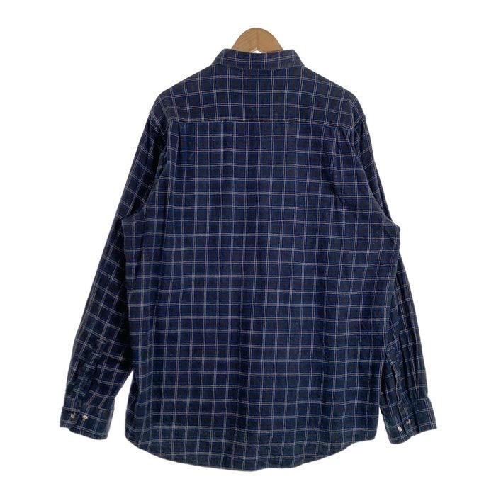 80-90's SEARS シアーズ ボタンダウン フランネルチェックシャツ ブルー Size XL 福生店
