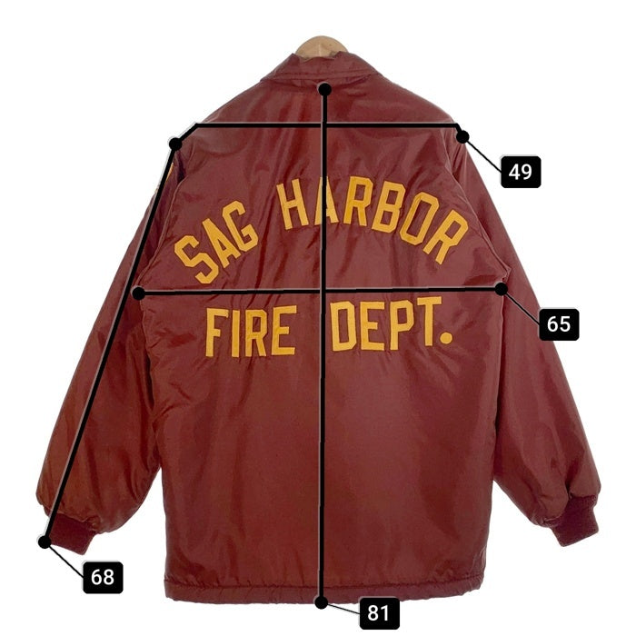 WEST WIND ウエストウィンド SAG HARBOR FIRE DEPT 裏ボア ナイロン コーチジャケット バーガンディー USA製 Size XXL 福生店