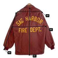 WEST WIND ウエストウィンド SAG HARBOR FIRE DEPT 裏ボア ナイロン コーチジャケット バーガンディー USA製 Size XXL 福生店