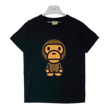 A BATHING APE アベイシングエイプ Baby Milo 立体別布 ベビーマイロ Ｔシャツ ブラック sizeS 瑞穂店