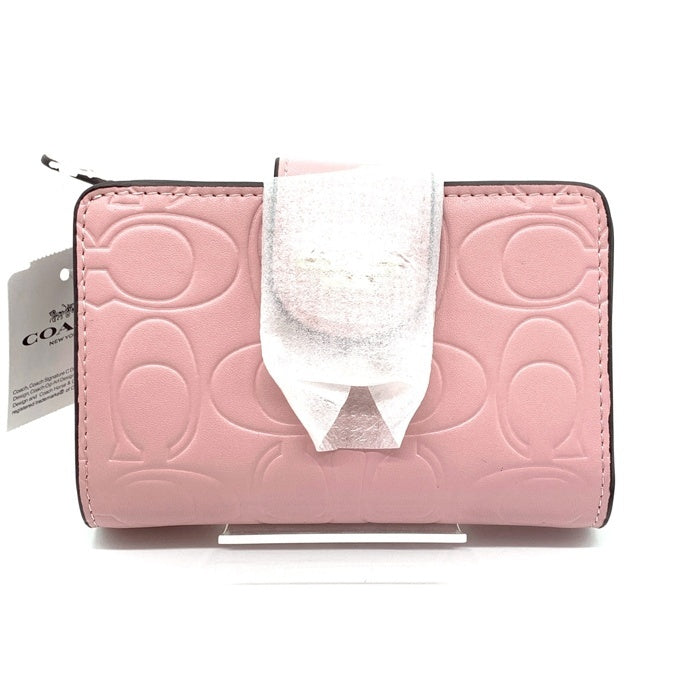 COACH コーチ CM241 ミディアム コーナー ジップ ウォレット 二つ折り財布 ピンク 福生店