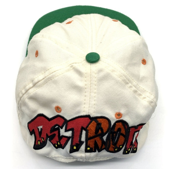 90's DETROIT デトロイト スナップバック 6パネルキャップ バスケ ホワイト グリーン 福生店