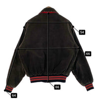 80's Rennoc レノック コーデュロイ スタジャン アワードジャケット スナップボタン 刺繡 ブラック Size L 福生店