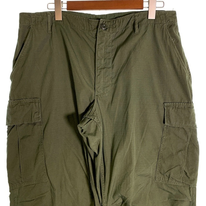 60’s  U.S.ARMY 米軍 ジャングルファティーグ ミリタリーカーゴパンツ リップストップ オリーブ 8405-935-3310 Size L-S 福生店