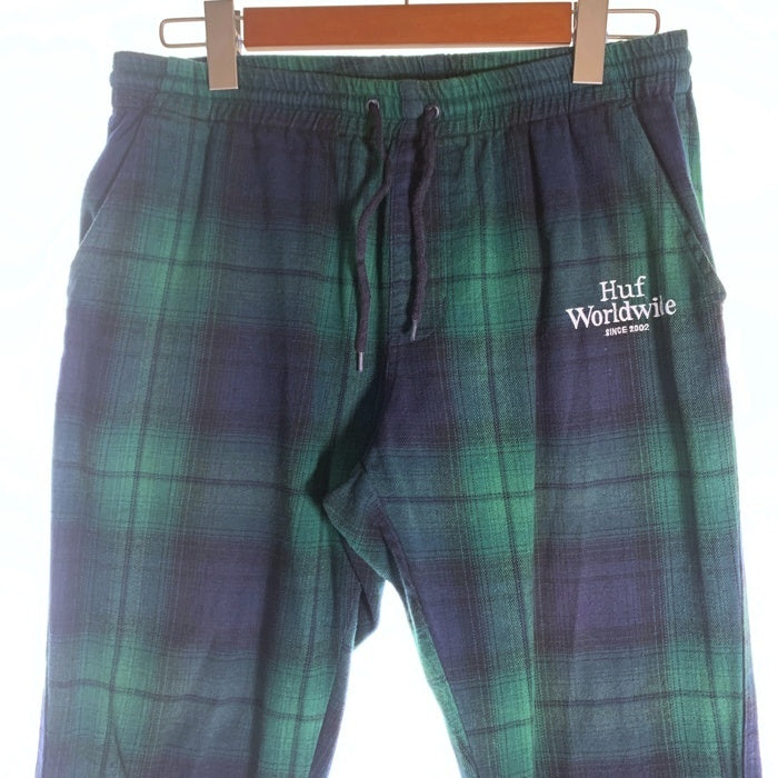 HUF ハフ CAMDEN PLAID TRACK PANT チェック トラックパンツ グリーン Size M 福生店