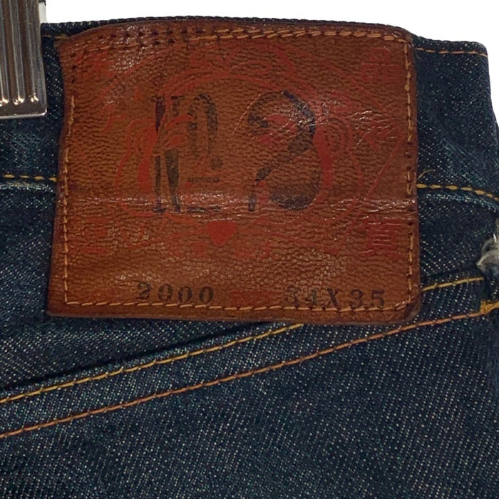 EVISU エヴィス Lot 2000 No.2デニム テーパードデニムパンツ インディゴ パープルペンキ Size 34 福生店