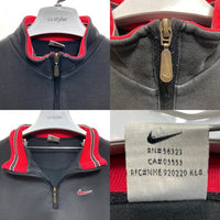 NIKE ナイキ 刺繍ロゴ ハーフジップ スウェット トレーナー ブラック sizeM 瑞穂店