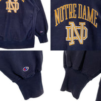 80's Champion チャンピオン NOTRE DAME リバースウィーブ クルーネックスウェットトレーナー ネイビー トリコタグ Size XL 福生店