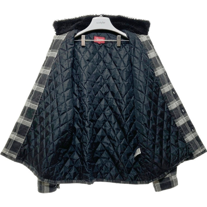 SUPREME シュプリーム 21AW  Faux Fur Collar Flannel Shirt  ファーカラー チェック フランネルシャツ ブラック Size M 瑞穂店