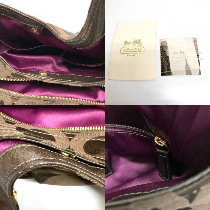 COACH コーチ 17689 マディソンオプアート サテンマギー トートバッグ ブラウン 瑞穂店