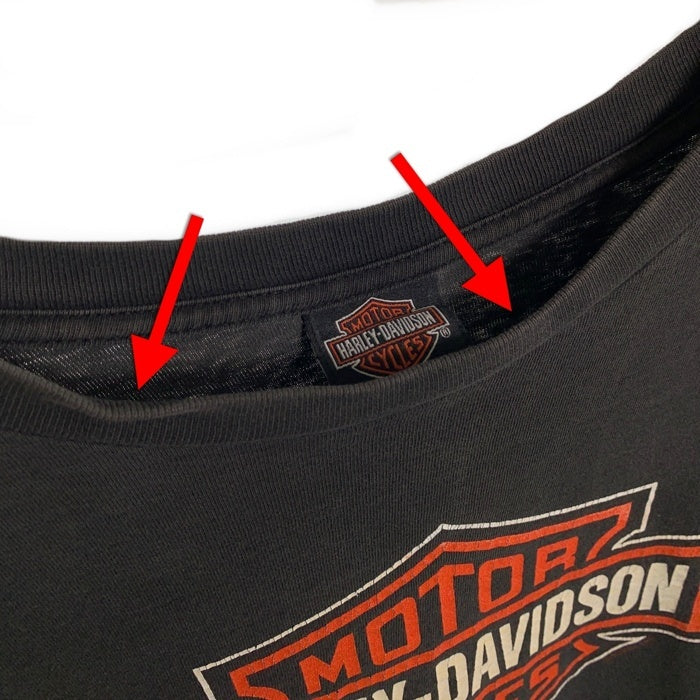 90's~ HARLEY DAVIDSON ハーレーダビッドソン バー&シールド イーグル プリントTシャツ ブラック 1999コピーライト Size XL 福生店