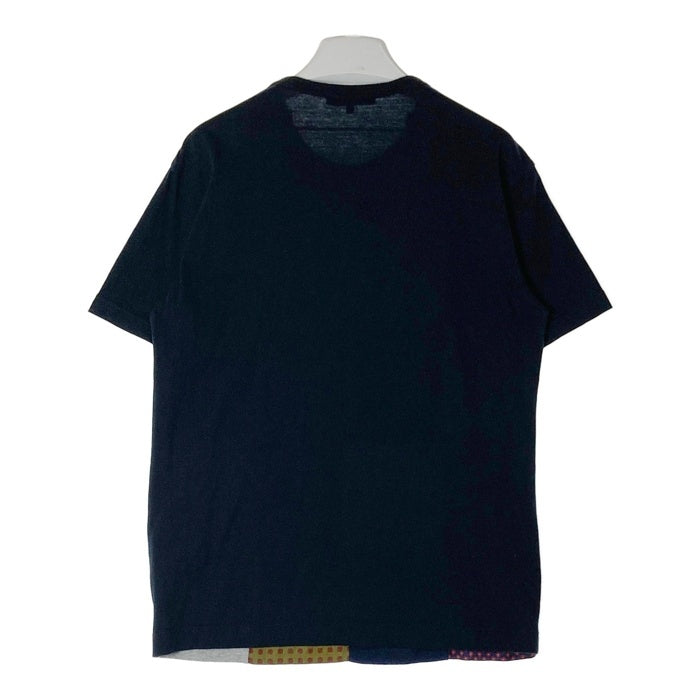 COMME des GARCONS HOMME コムデギャルソンオム HE-T113 AD2009 小紋柄 パッチワーク Tシャツ ネイビー sizeM 瑞穂店