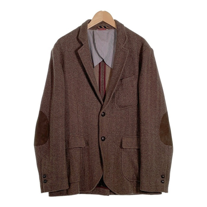 Brooks Brothers ブルックスブラザーズ コットンフランネル ヘリンボーン 2Bテーラードジャケット ブラウン エルボーパッチ Size L 福生店