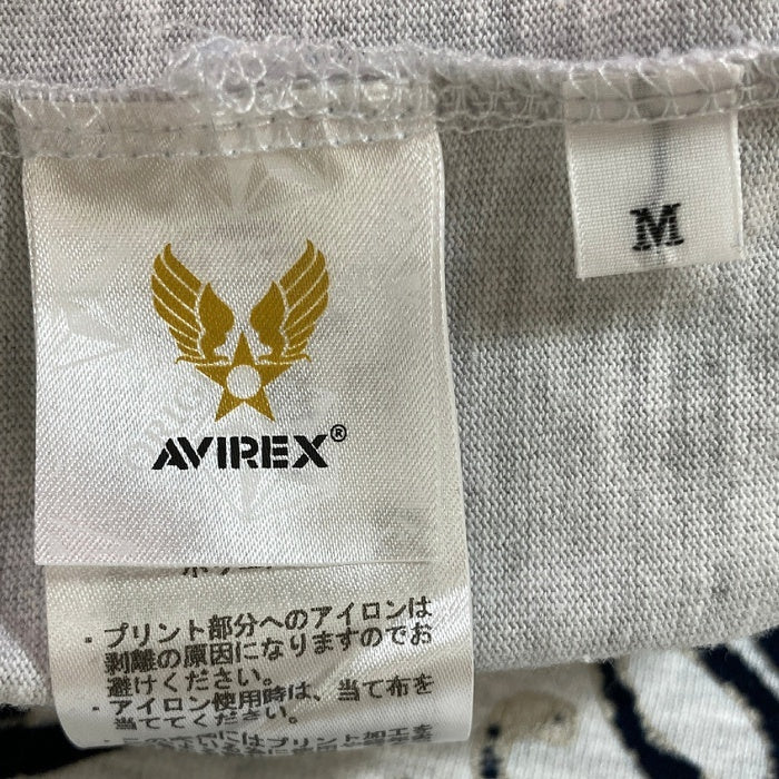 AVIREX アヴィレックス フロッキープリント SCHOOL Tシャツ グレー sizeM 瑞穂店