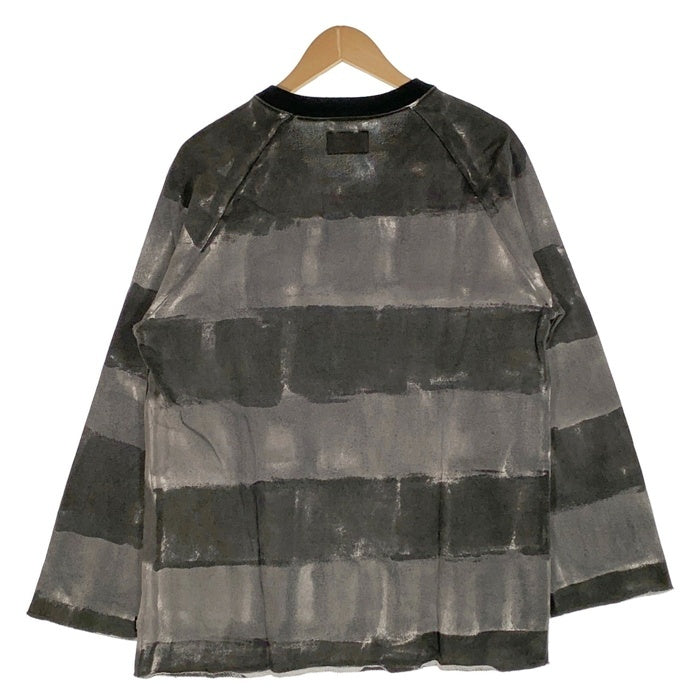 glamb グラム Hardie border sweat ハーディーボーダースウェットトレーナー グレー ブラック 薄手 GB0318/CS12 Size 4 福生店