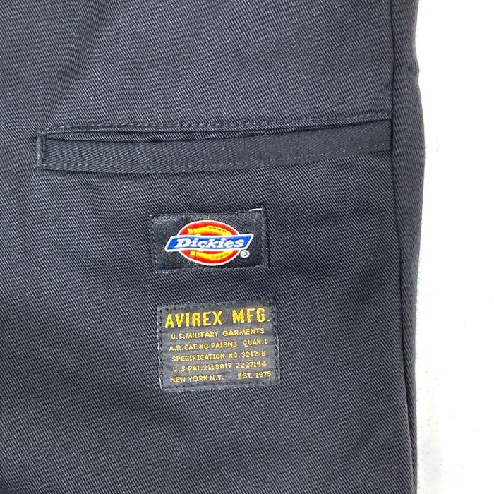 Dickies ディッキーズ × AVIREX アヴィレックス 102822101 ダブルニー センタープレス ワークパンツ ブラック size30 瑞穂店