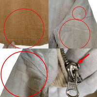 90's STUSSY ステューシー コーデュロイ ジップアップ ボアジャケット ベージュ 裾ロゴ刺繡 中国製 紺タグ Size L 福生店