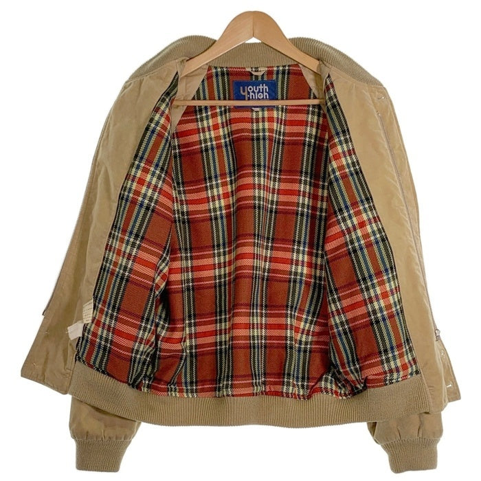 80's 90's youth-high by SAKURA COAT ユースハイ バイ サクラコート ジップアップ ダービー ジャケット ベージュ Size L 福生店