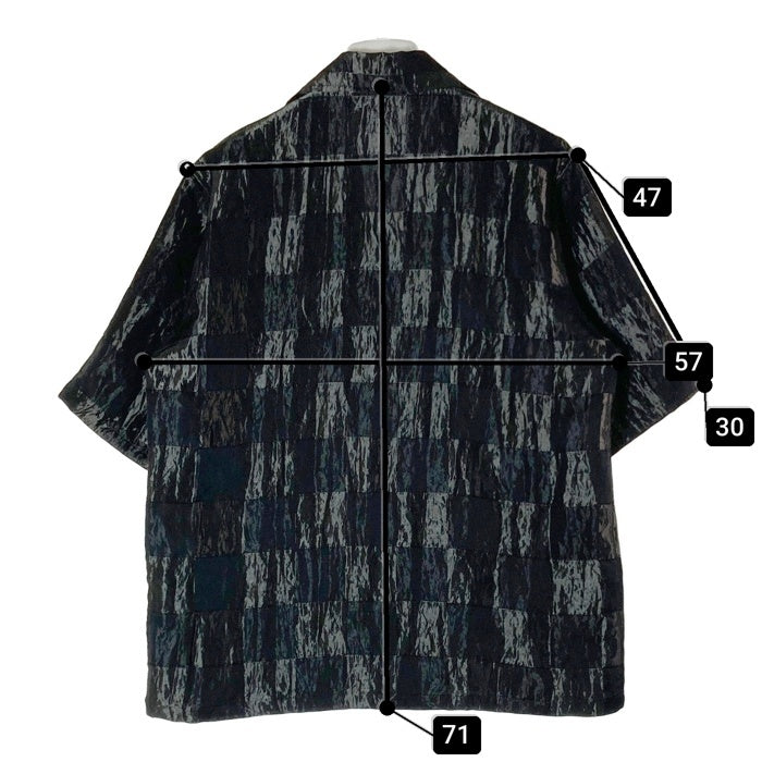 Needles ニードルズ Cabana Shirt カバナシャツ 開襟 半袖 チェッカーフラッグ ブラック OT096 Size M 瑞穂店